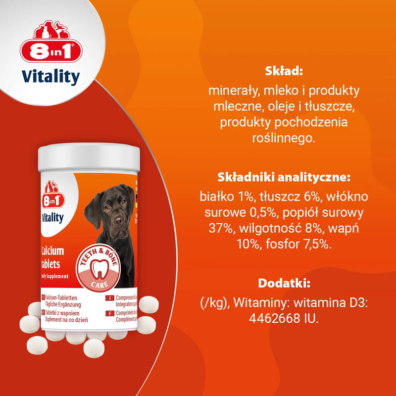 8in1 Vitality Wapń Witaminy dla psów kości i zęby 155 tabletek 6.jpg